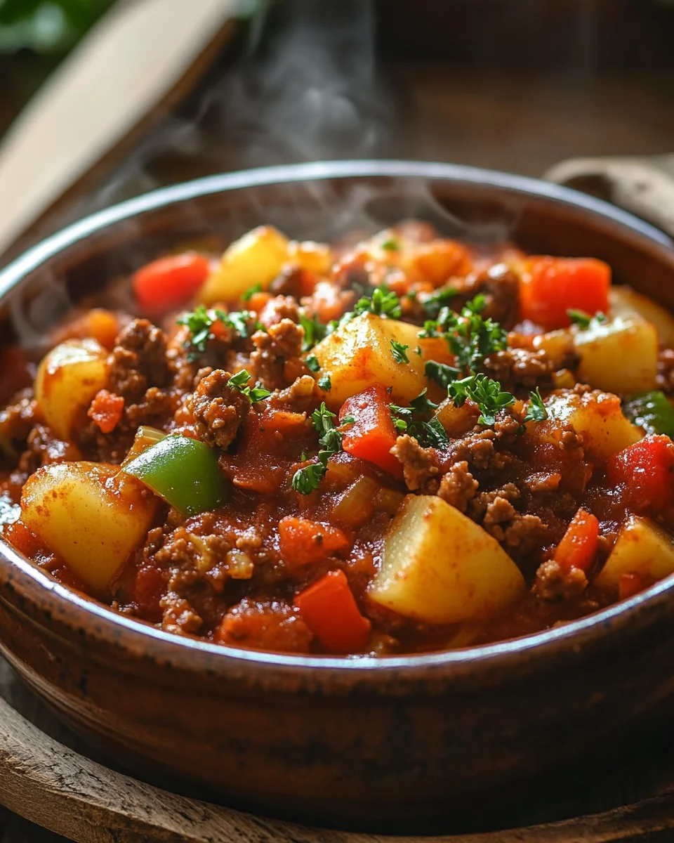 Bauerntopf mit Hackfleisch, Kartoffeln & Paprika 25 Bauerntopf