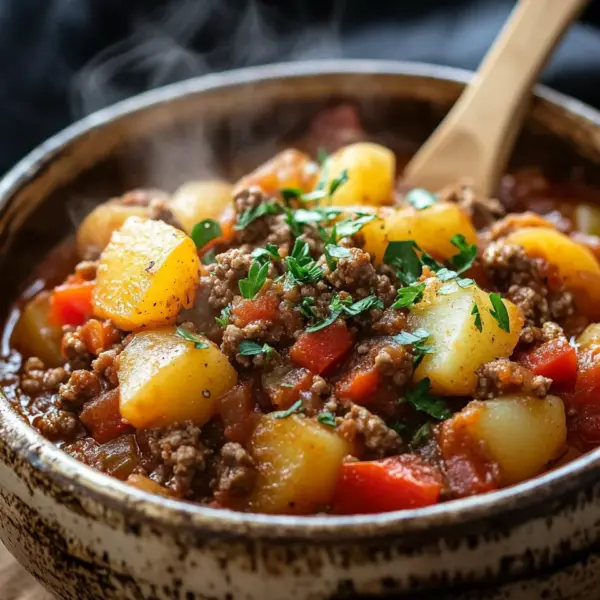 Bauerntopf mit Hackfleisch, Kartoffeln & Paprika