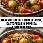 Bauerntopf mit Hackfleisch, Kartoffeln & Paprika 24 Pinterest Hidden Image