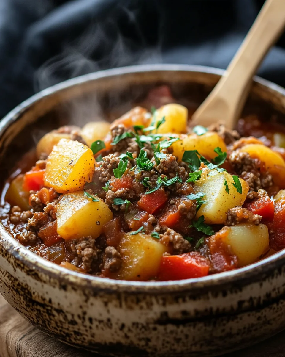 Bauerntopf mit Hackfleisch, Kartoffeln & Paprika