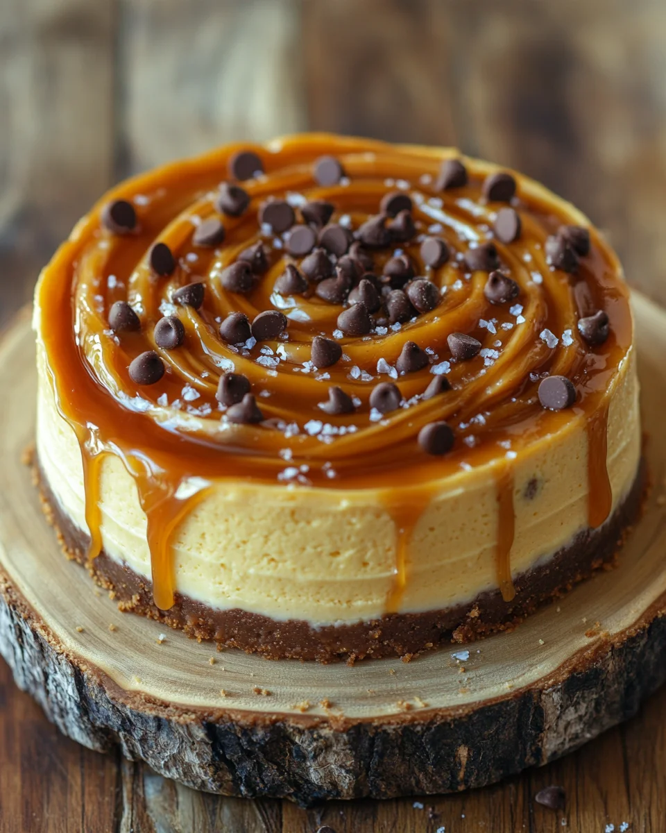 Cookie Dough Cheesecake mit Salted Caramel Swirl