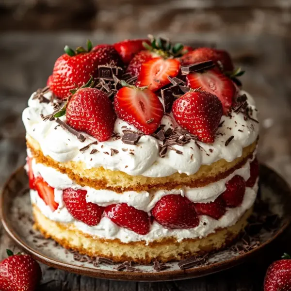 Fantakuchen mit Erdbeeren