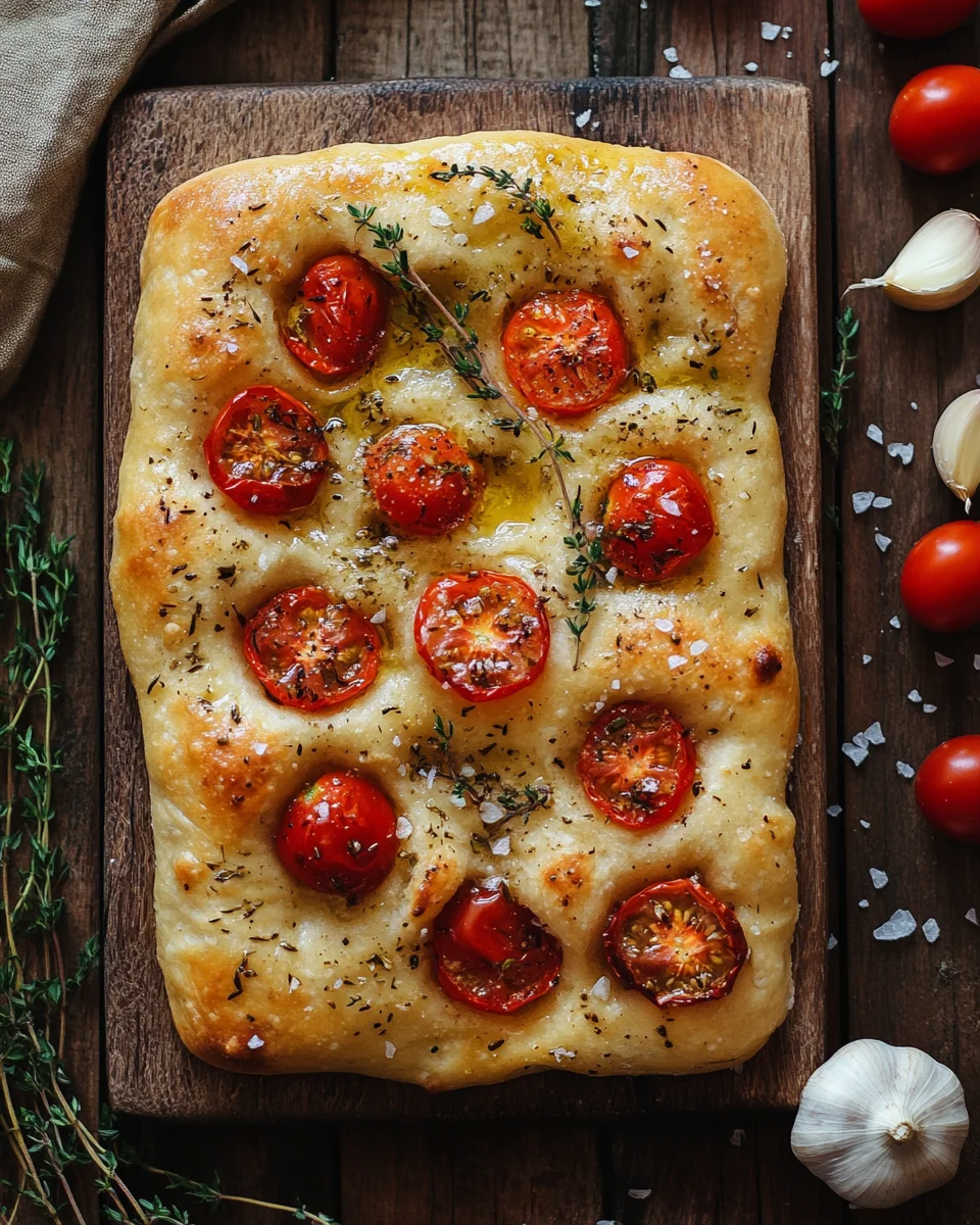 Focaccia mit Tomaten, Knoblauch & Thymian 21 Focaccia