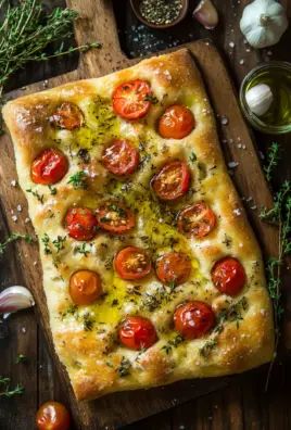 Focaccia mit Tomaten, Knoblauch & Thymian