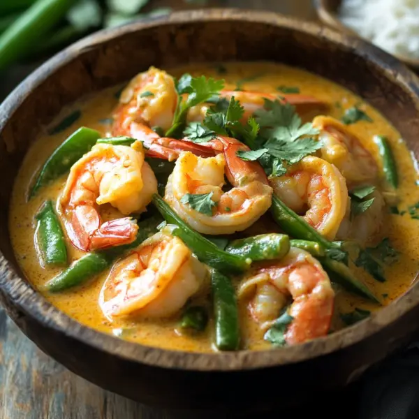 Garnelencurry mit Zuckerschoten