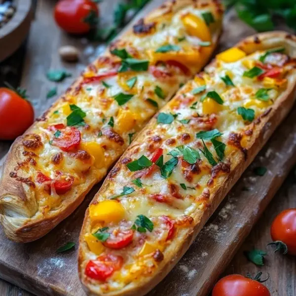 Gefüllte Ofen-Baguettes