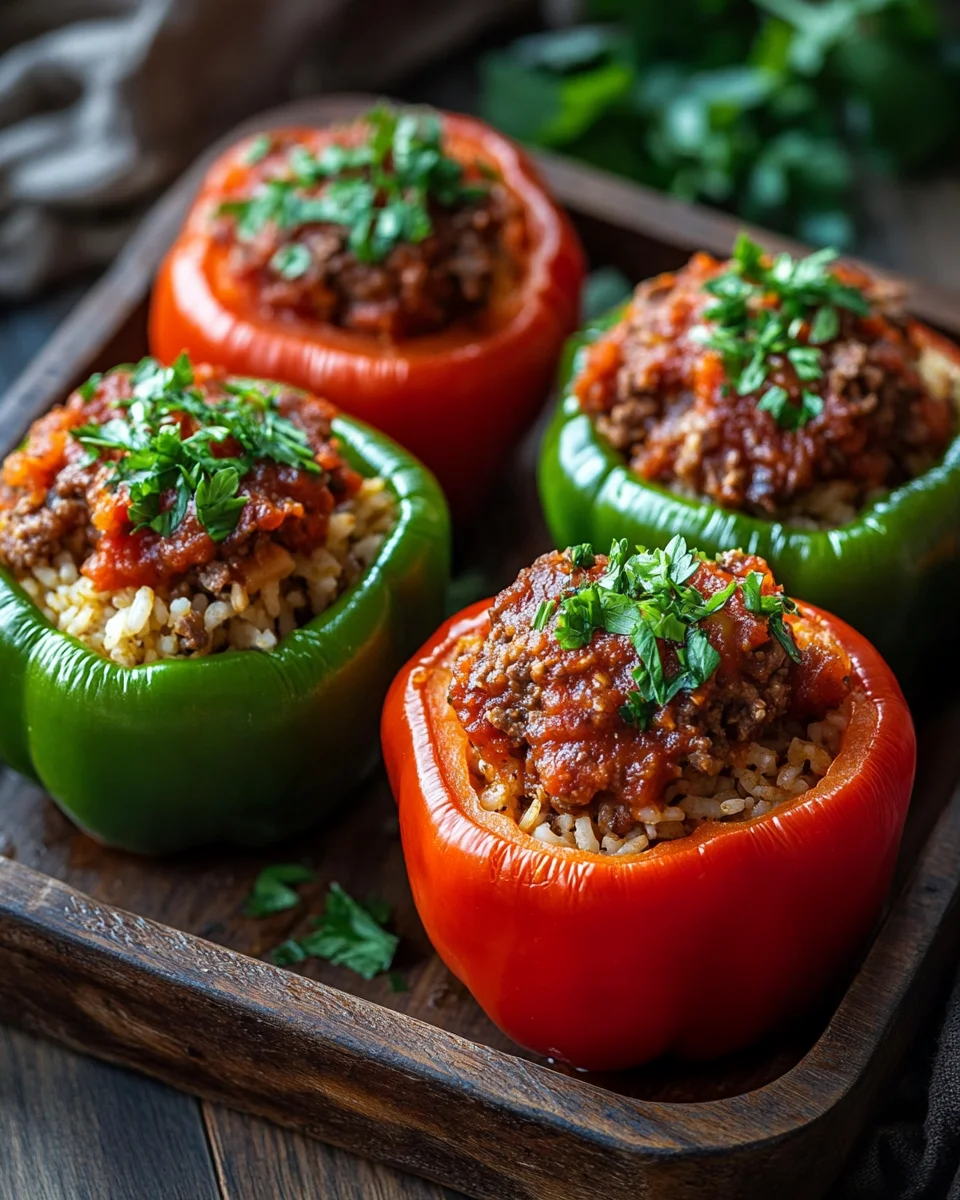 Gefüllte Paprika mit Hackfleisch und Reis 17 Gefüllte
