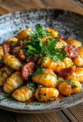 Gnocchi mit Chorizo und cremiger Harissa-Sauce 21 Gnocchi mit Chorizo und cremiger Harissa-Sauce