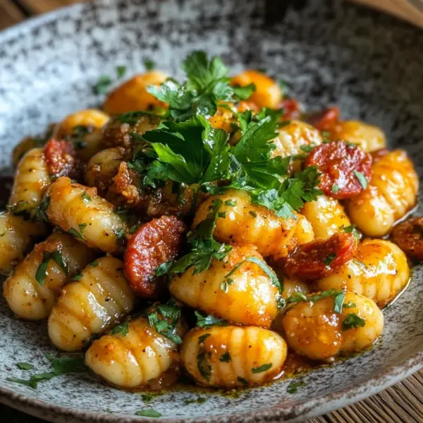 Gnocchi mit Chorizo und cremiger Harissa-Sauce