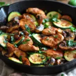 Keto H&auml;hnchen-Zucchini-Pfanne mit Pilzen