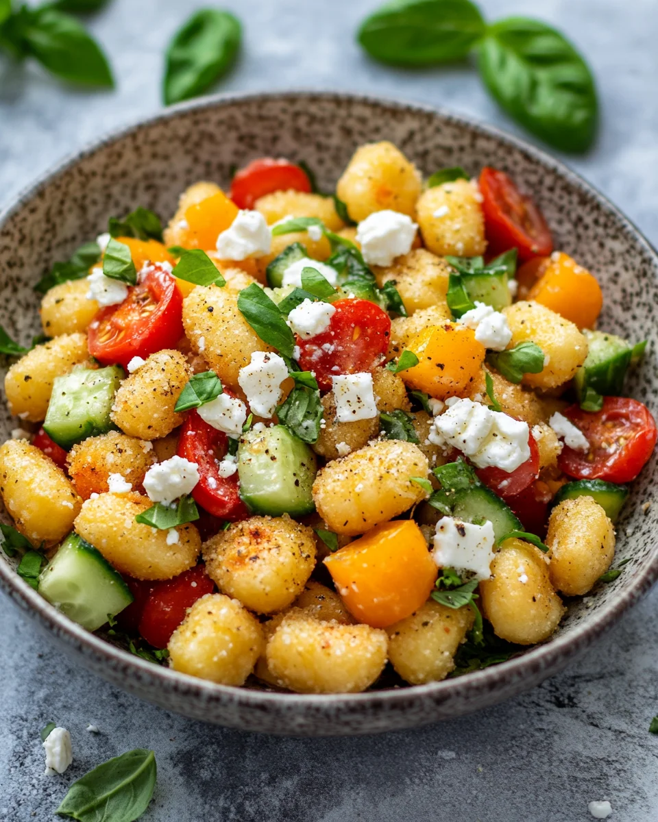 Knuspriger Gnocchi-Salat mit Joghurt-Dressing
