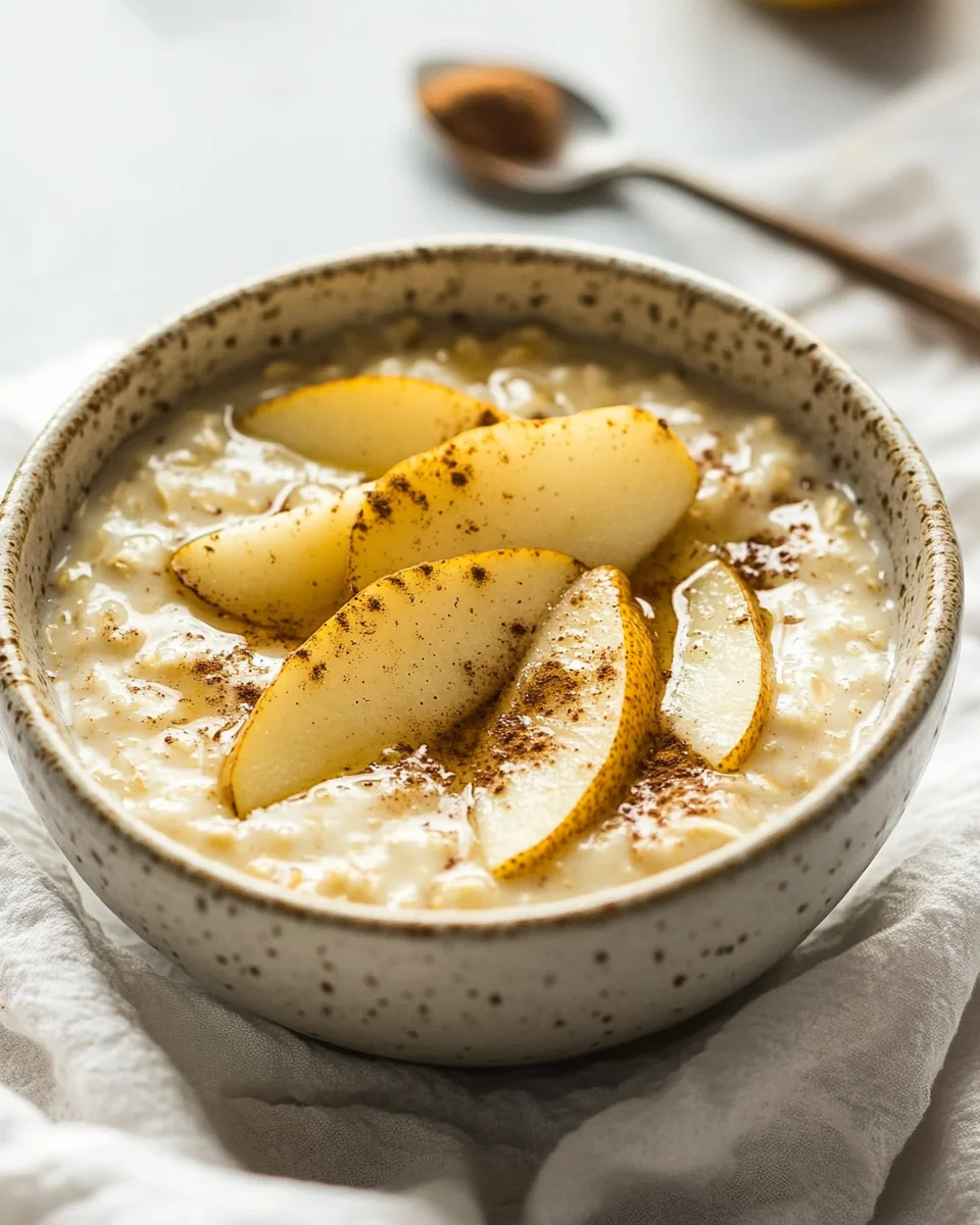 Overnight Oats with Cinnamon and Pear