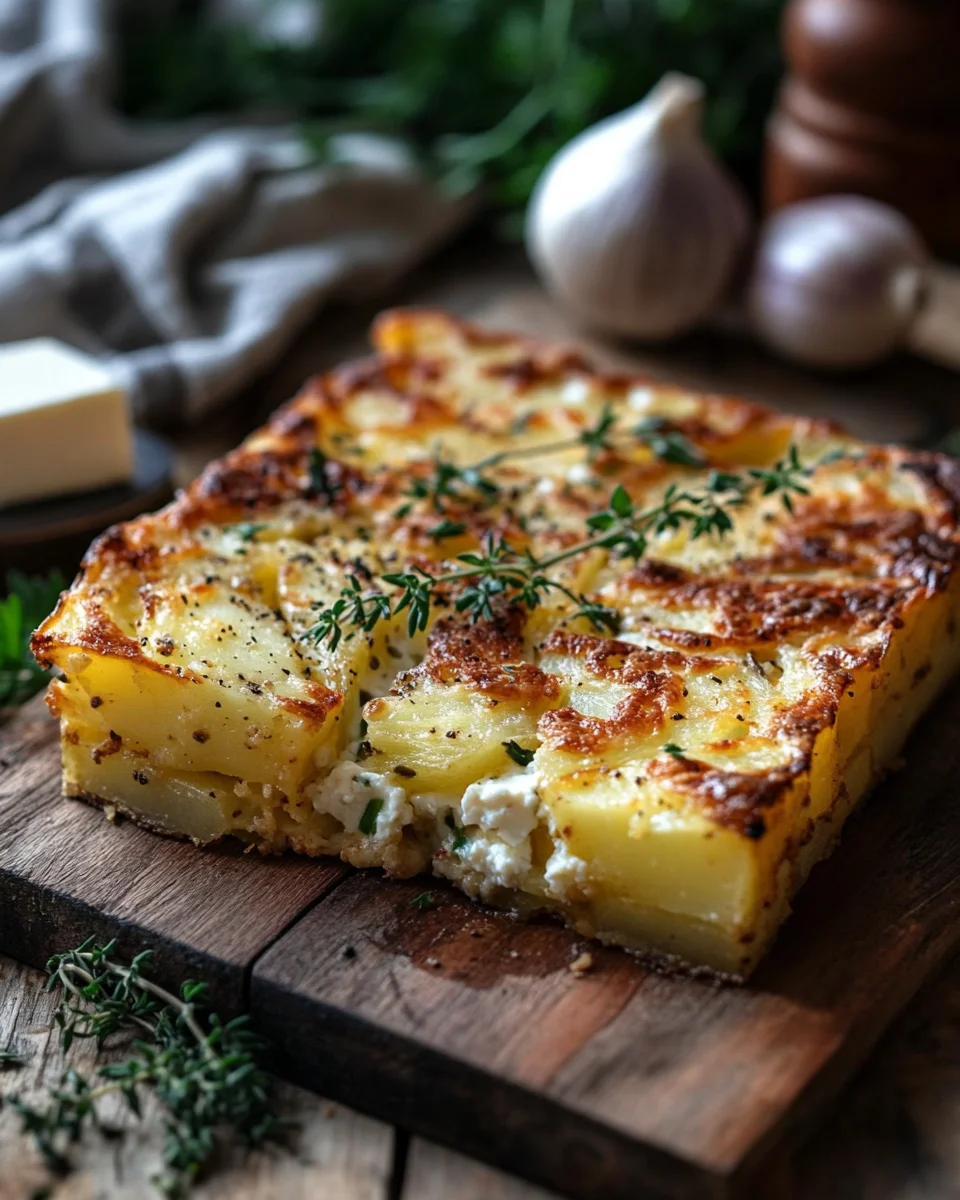 Röstiecken mit Feta überbacken