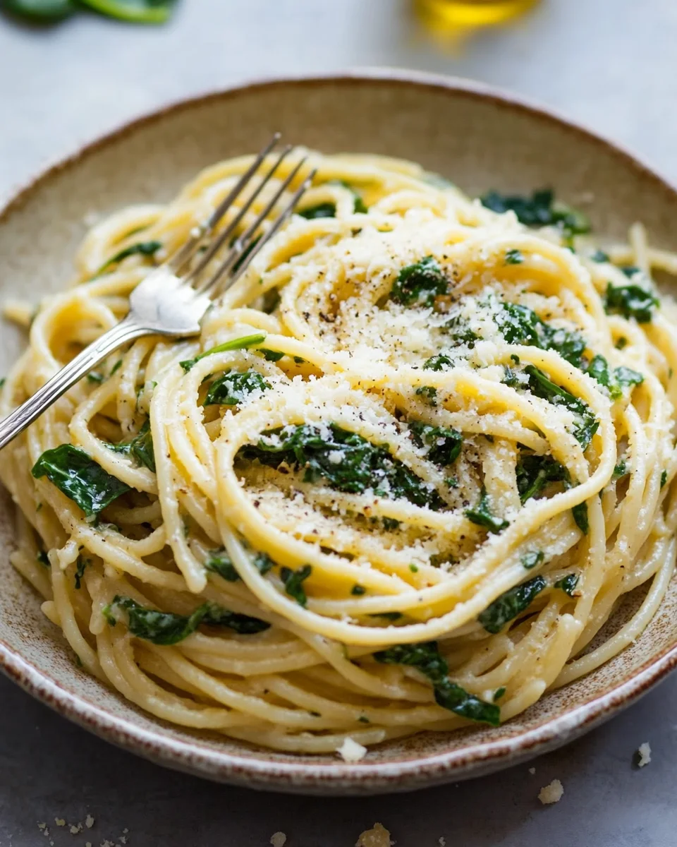 Spaghetti mit Spinat Frischkäse-Sauce