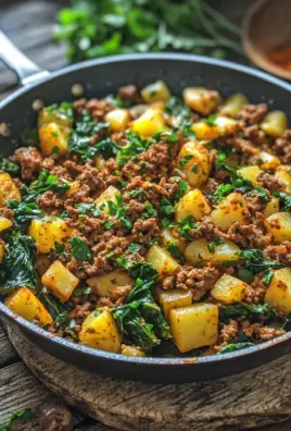 Spitzkohl-Kartoffel-Pfanne mit Hackfleisch
