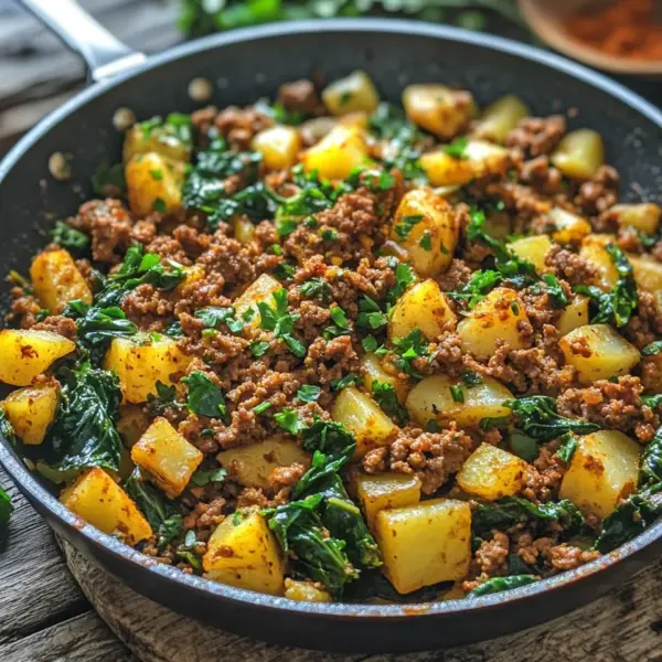 Spitzkohl-Kartoffel-Pfanne mit Hackfleisch