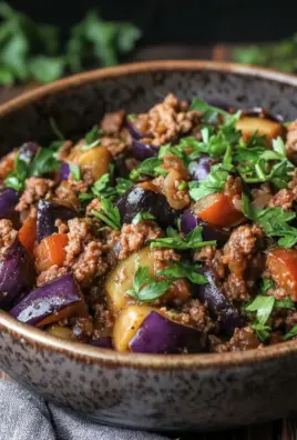 Türkische Auberginen-Hackfleisch-Pfanne